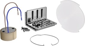 Portafaretto Rotondo Ø120x60mm GU10 in Gesso Pitturabile con Vetro