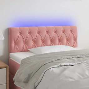 Testiera A Led Rosa 100x7x78/88 Cm İn Velluto /