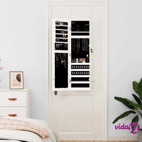 vidaXL Armadio Portagioie con Specchio a Muro Bianco 30x8,5x106 cm