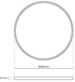 Plafoniera LED Rotonda 50W Slim CCT Bianco Variabile Ø600mm, IP20 - Nera Colore Bianco Variabile CCT
