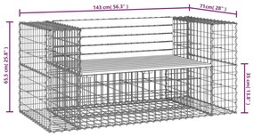 Panca da Giardino Design Gabbione 143x71x65,5cm Pino Impregnato