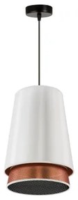 Duolla - Lampadario a sospensione con filo BELL SHINY 1xE27/15W/230V diametro 25 cm bianco/rame