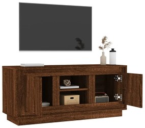 Mobile tv rovere marrone 102x35x45 cm in legno multistrato