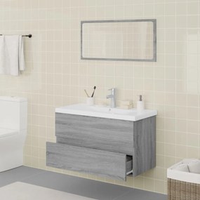 Set di mobili da bagno grigio sonoma in legno multistrato