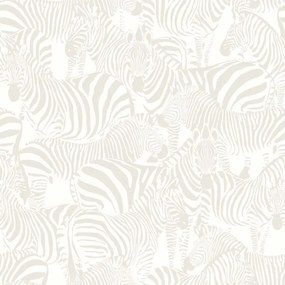 Carta da parati Zebre grigio perla, 53 cm x 10.05 m