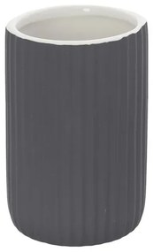 Portaspazzolini bagno dappoggio grigio in ceramica soft touch Spring