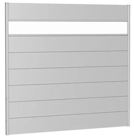 Frangivista con vetro in acciaio metallizzato alluminio BIOHORT L 194 x H 182 cm, spessore 44 mm