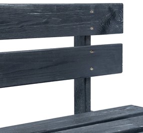 Panca da giardino con pallet in legno nera