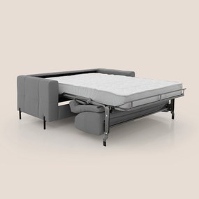 Ortensia divano letto materasso H18 cm con piedi alti in elegante microfibra smacchiabile T11 grigio