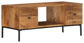 Tavolino Da Salotto 90x45x40 Cm İn Legno Massello Di Mango /