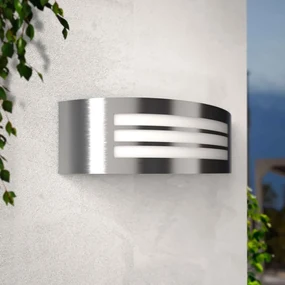 Applique Policarbonato e Acciaio INOX, 1 x E27 Base E27