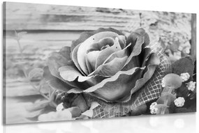 Quadro su tela – Rose vintage in bianco e nero
