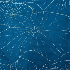 Tovaglia centrale in velluto blu con stampa floreale Larghezza: 35 cm | Lunghezza: 220 cm