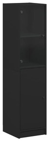 Credenza con anta in vetro nera 35x37x142 cm