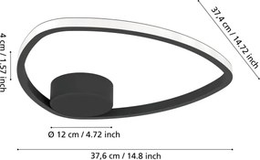 Eglo 902148 - Plafoniera LED MOSCHELLA LED/9,7W/230V nera