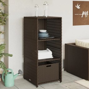 Armadietto Portaoggetti Giardino Marrone 50x55x115cm Polyrattan /