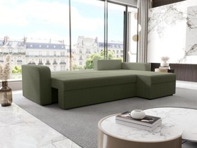 Divano letto angolare angolo reversibile in Velluto a coste Verde kaki - ONABIA