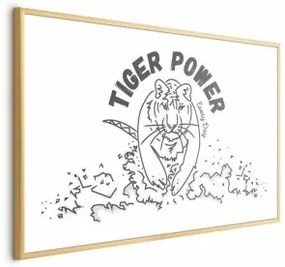 Poster - Tiger Power Cornice d'oro 60x40