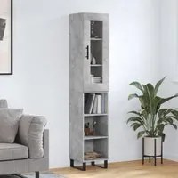 Credenza Grigio Cemento 34,5x34x180 cm in Legno Multistrato 3199389