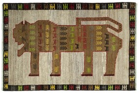 Gabbeh Tappeto 100 x 150 Nero (Iran) Annodato A Mano