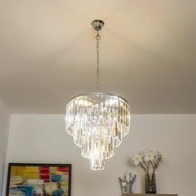 Brilagi - LED Lampadario di cristallo a sospensione con catena MOZART 5xE14/40W/230V cromo lucido