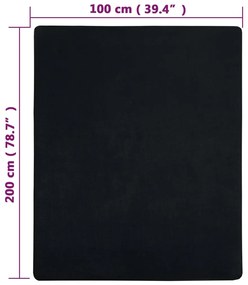 Lenzuolo con Angoli Jersey Nero 100x200 cm Cotone