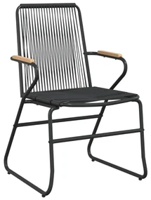 Set da pranzo da giardino 9 pz nero in rattan pvc