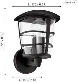 Eglo 93097 - Applique a LED da esterno ALORIA 1xE27/8,5W/230V