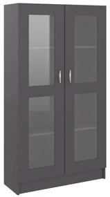 Armadietto con vetrina grigio 82,5x30,5x150 cm in truciolato