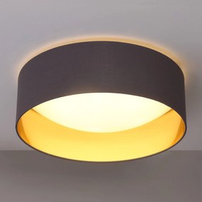 Lindby Coleen - lampada da soffitto in tessuto grigio oro