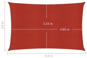 Vela Parasole 160 g/m² Rossa 3,5x4,5 m in HDPE
