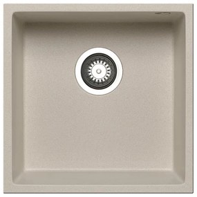 Lavello integrato 1 vasca in granito beige PYRAMIS Tetragon L 40 x L 40 cm
