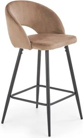 Sgabello da bar H-96 in velluto beige - H89 cm