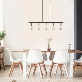 Brilliant - Lampadario a sospensione con cavo KERRY 5xE27/40W/230V nero/ottone