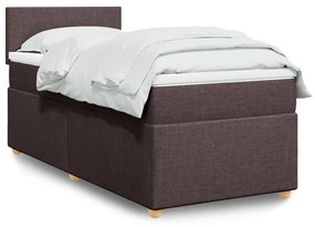 Giroletto A Molle Con Materasso Marrone Scuro 90x190cm Tessuto /