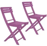 Set 2 Sedie Pieghevoli in Legno Basic Fucsia