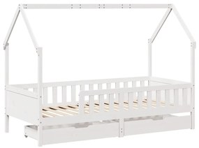 Giroletto per bambini con cassetti 90x190cm legno massello pino