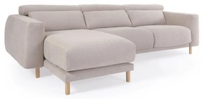 Kave Home - Divano Singa 3 posti con chaise longue sinistra beige 296 cm