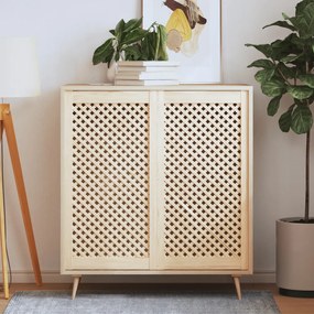 Ante Con Design A Reticolo 2 Pz 49,5x99 Cm İn Legno Di Pino /