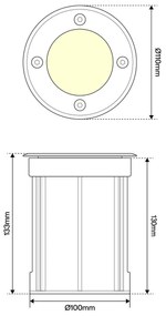 Faretto Carrabile GU10 IP67 - INOX 304 con Doppio Pressacavo