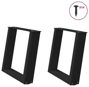 Gambe Tavolino Caffè A U 2 Pz Nero 50x(42-43) Cm İn Acciaio /