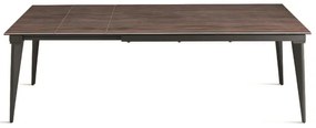 Tavolo allungabile 240 cm ULISSE con top grčs porcellanato effetto Legno Tek