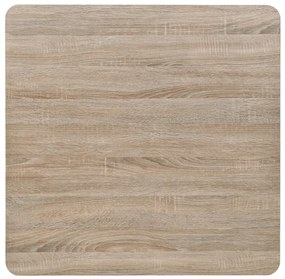 Tavolo bistrot mdf e acciaio quadrato 80x80x75 cm color rovere