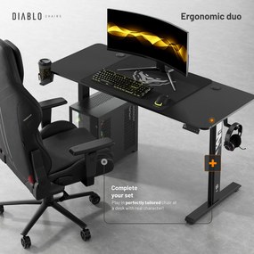 Scrivania Regolabile in Altezza Diablo X-Tensio 1400 Nero