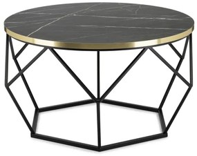 Tavolino DIAMOND 40x70 cm nero/oro
