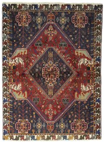 Shiraz Tappeto 110 x 150 Rosso (Iran) Annodato A Mano