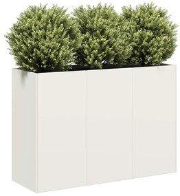 Fioriera Bianca 120x40x80 Cm İn Acciaio Laminato A Freddo /
