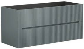 Mobile sotto lavabo sospeso a righe 120 cm Grigio - PAVANI