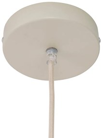 Lampada a sospensione Japandi color crema con paralume in lino - Aisha