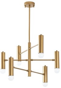 Lampadario dorato con paralume in metallo Gharib – Opviq lights